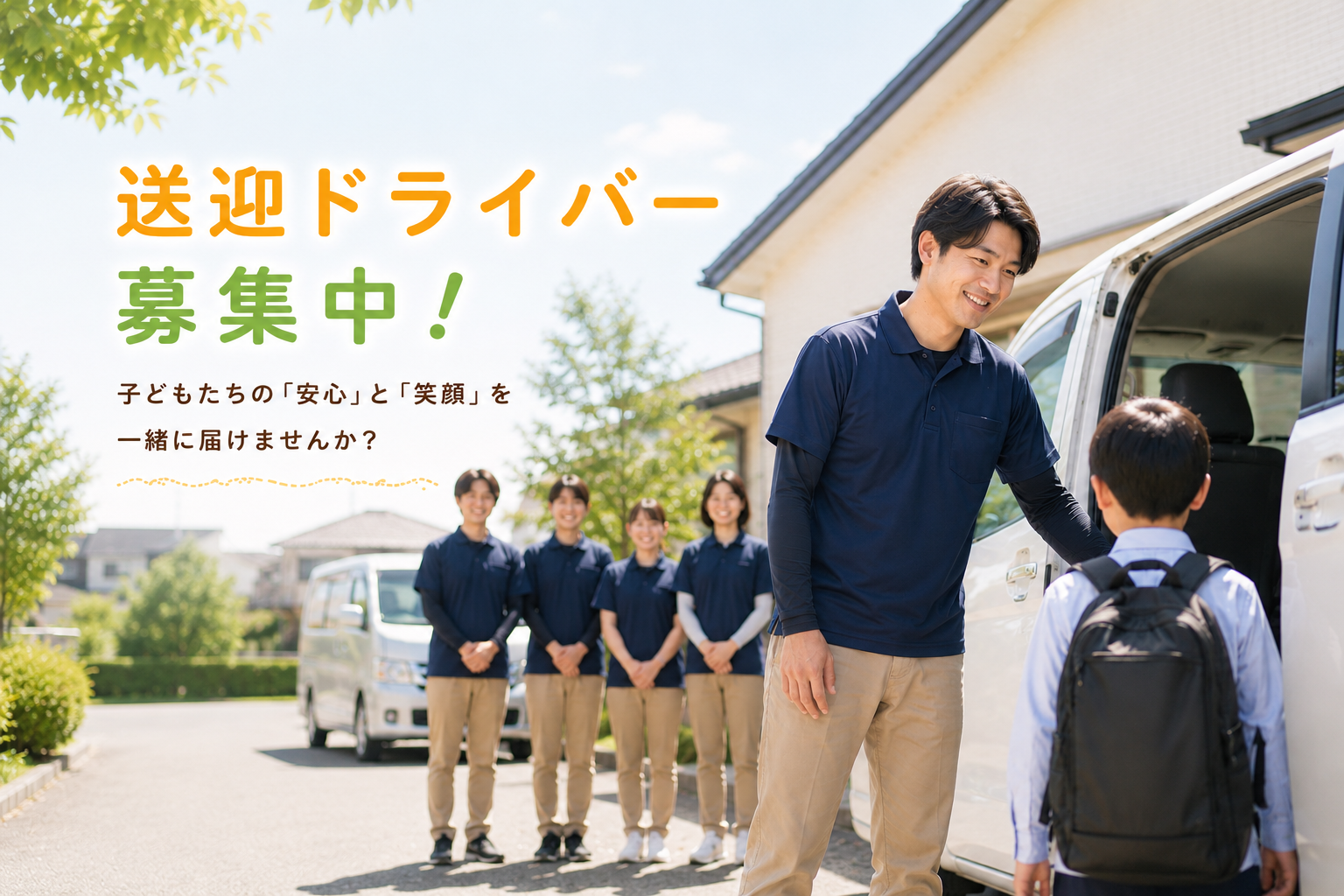 送迎ドライバー募集中！子どもたちの「安心」と「笑顔」を一緒に届けませんか？